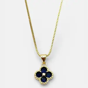 Blue little with box chain 17 inches gold plated 14 k ( 300)