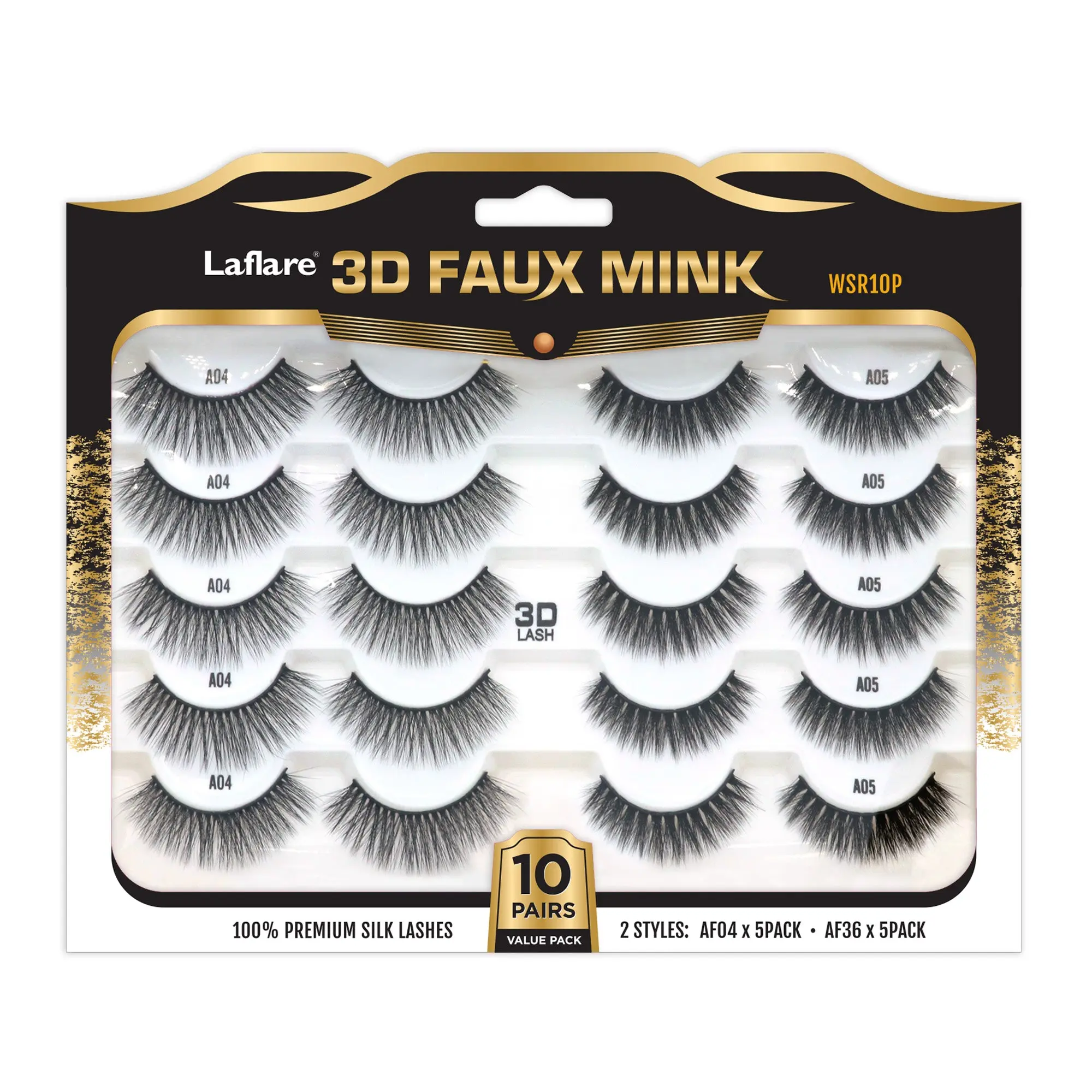 3D FAUX MINK 10 PAIRS JUMBO PACK