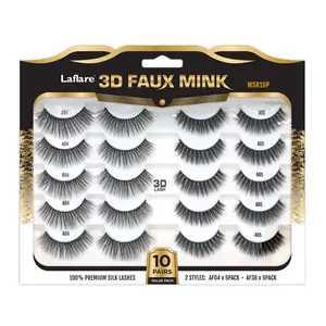 3D FAUX MINK 10 PAIRS JUMBO PACK