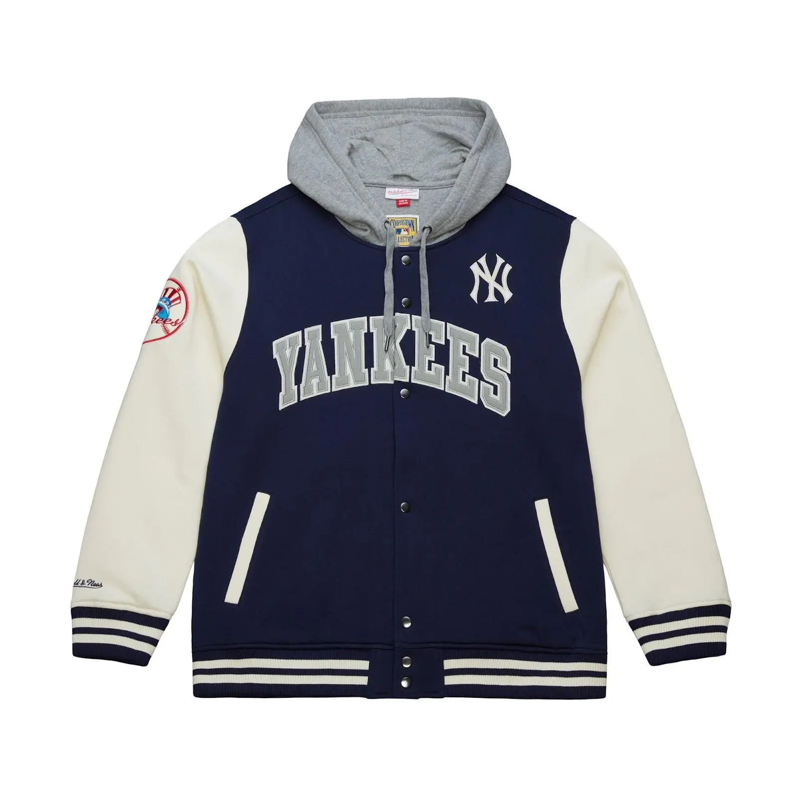 New York Yankees Navy Sideline Fleece Full-Snap Jacket New York Yankees Navy Sideline Fleece Full-Snap Jacket