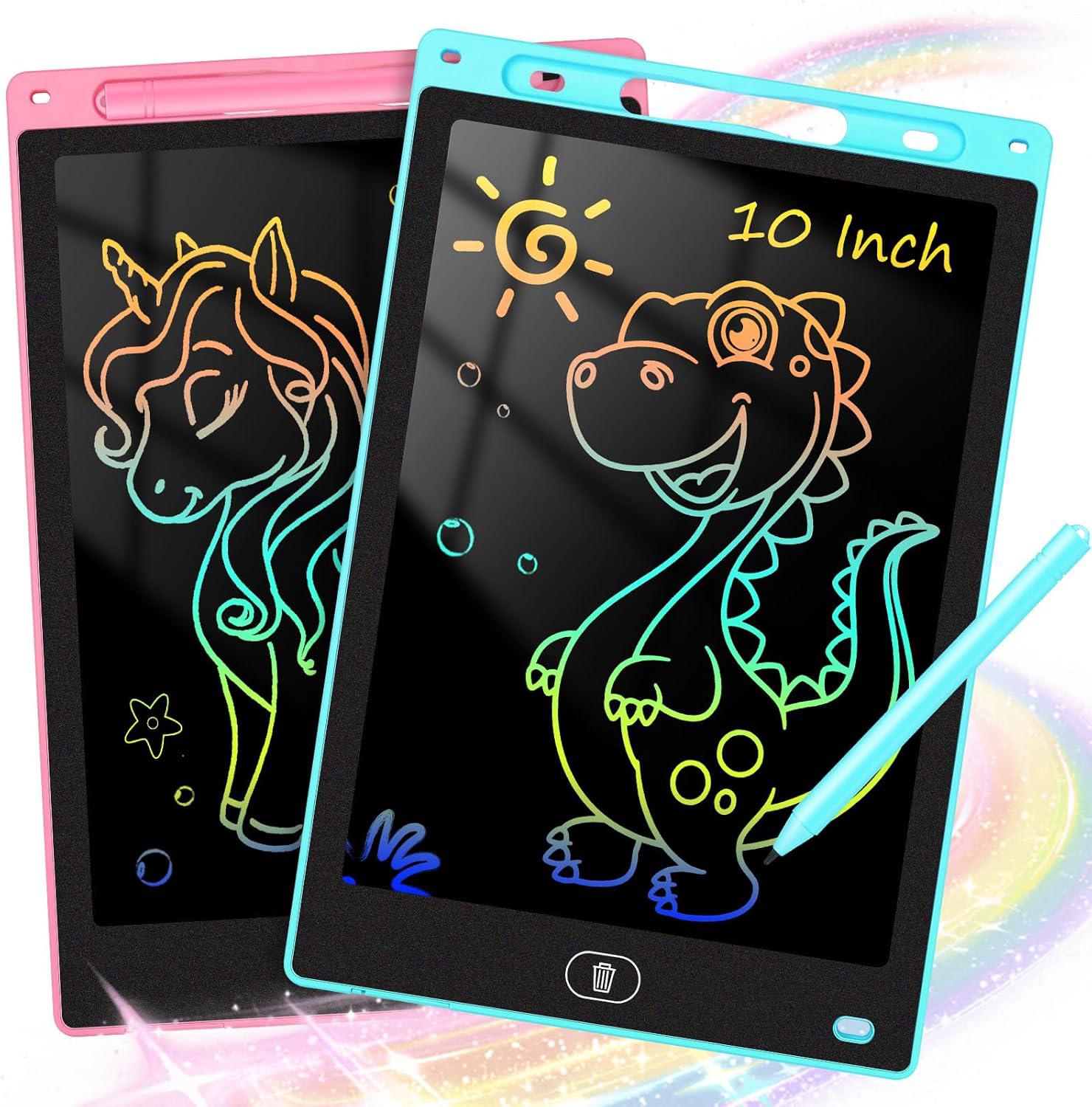 EFFUN 10 Inch LCD Writing Tablet for Kids Valentine's Day Gifts Preschool Drawing Board Toddler Travel Essential Toy Reusable Electronic Handwriting Tablet Halloween Learning Tool Colorful