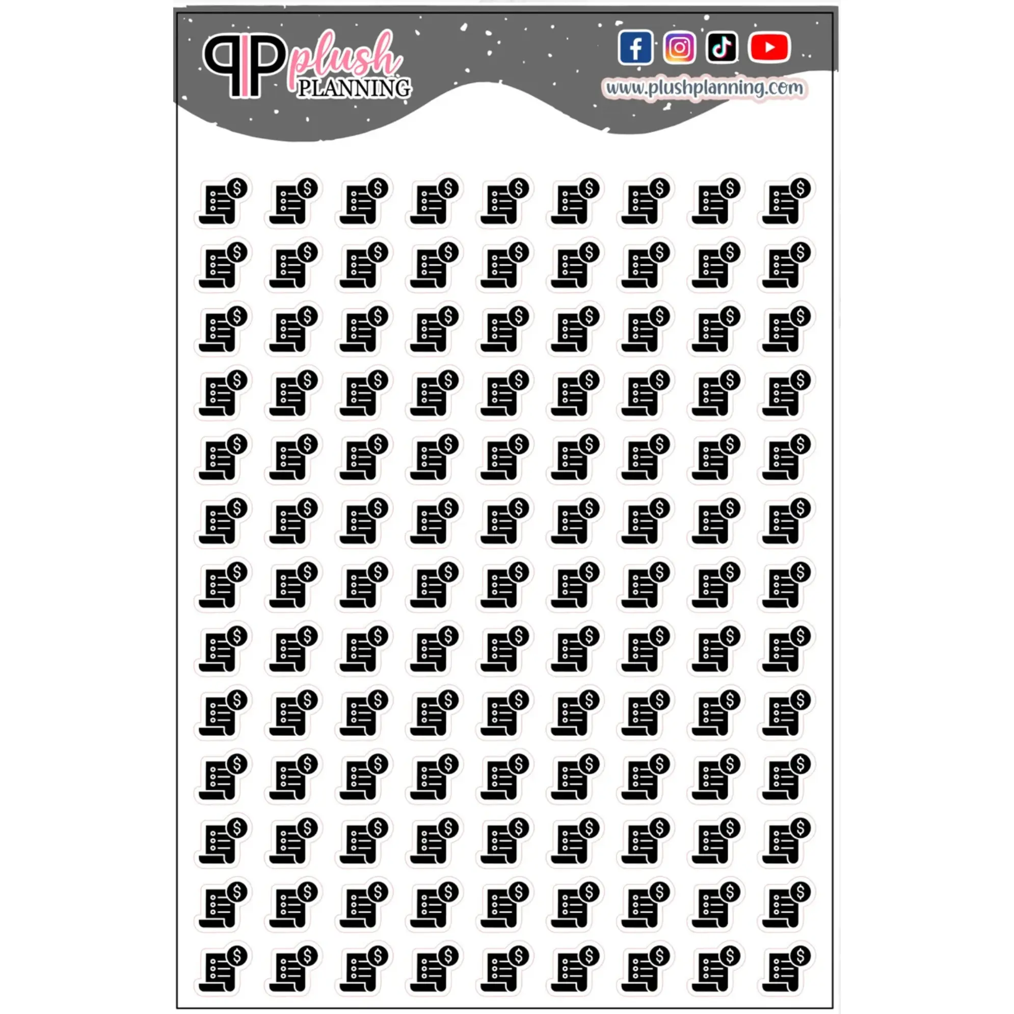 Bill Due Icon Planner Stickers, Bill Due Tracker, Monthly Budget Tracker