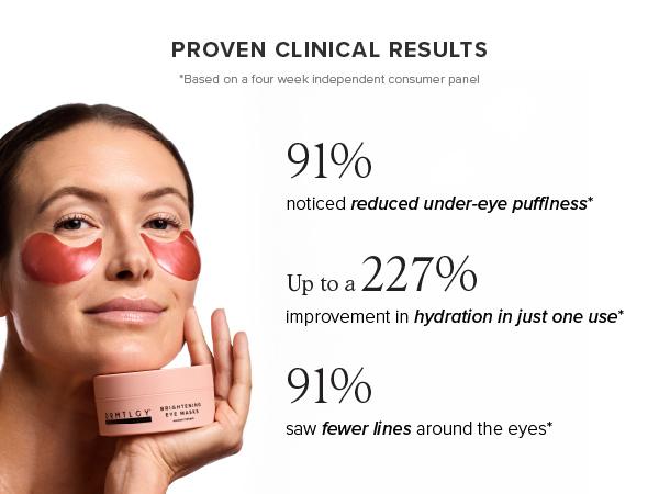 DRMTLGY Brightening Eye Masks (60 ct) with Peptides, Caffeine, and Hyaluronic Acid Lightweight Moisture