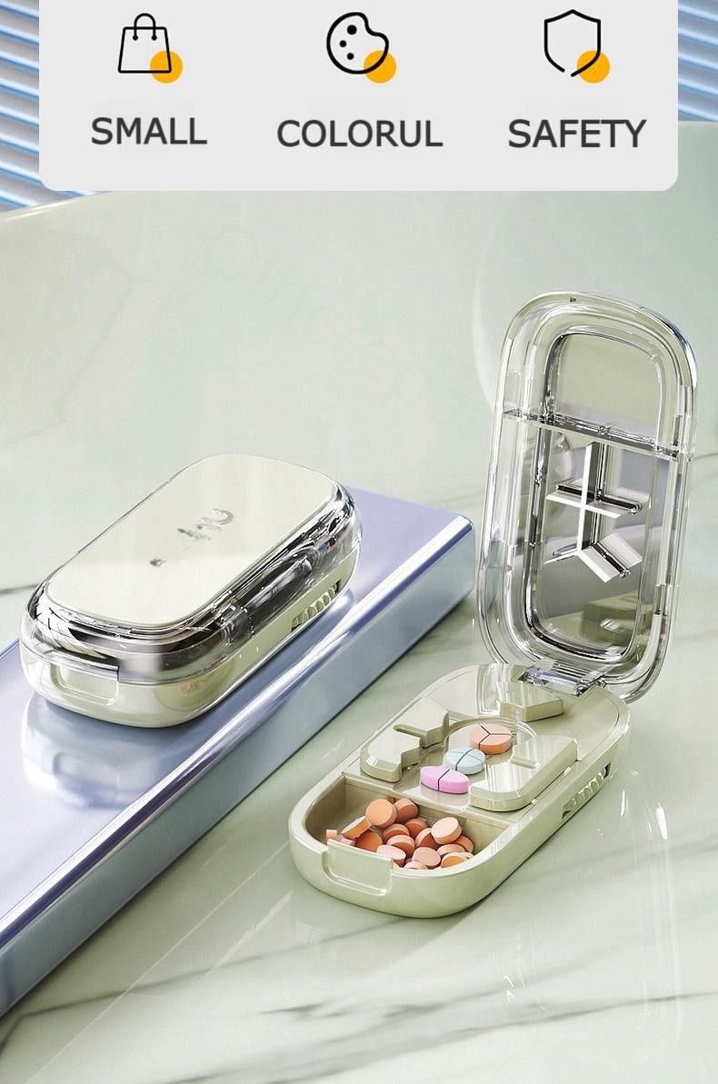 Upgrade Compact Pill Splitter Box - 3-in-1 Medicine Cutter for 1/4 1/2 & 1/3 Doses | Portable Tablet Organizer for Travel, Pet Medication & Daily Use | Fits Different Pill Sizes, Pink,Holiday Haul,TikTok Shop Deals, 2026 Jumpstart Sale