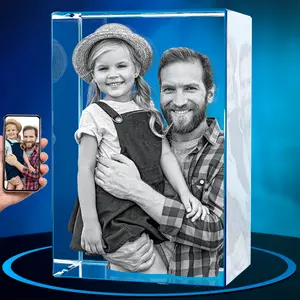 ArtPix 3D Crystal Photo, Personalized Gifts for Women, Wife, Her, Him, Men, Husband, Grandma, Great Customized Gift With Your Own Photo, Custom Glass 3D Laser Etched Picture Wedding