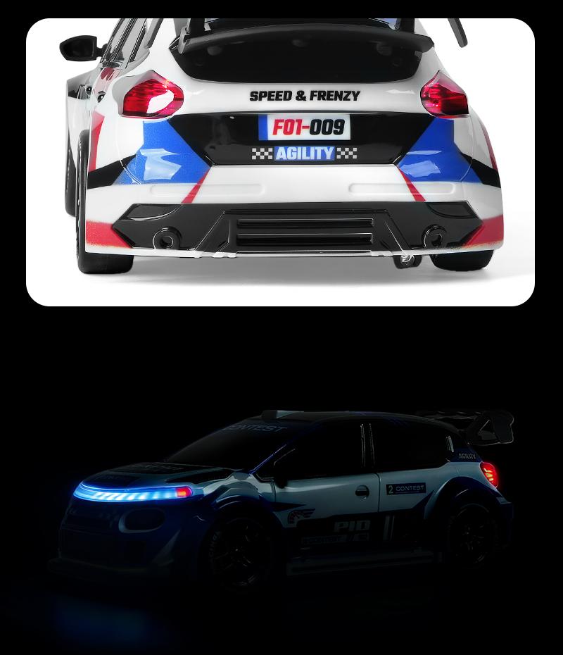 BRRRRT Mini Remote Control Rally Car, Realistic Design with 4WD System, All-Terrain Performance, Shock-Absorbing Structure, Equipped with Sound and Light Effects, Includes Rally and Racing Tires — Perfect RC Toy for Kids and Adults