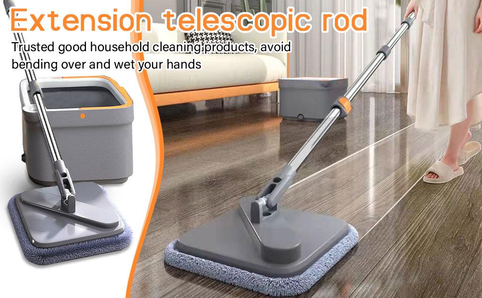 Spin Mop & Bucket Set with Self-Separating Dirty Water & Clean Water System, Self-Drying 360° Spin Square Mop Head for Hardwood Tile Marble Floors, adjustable hand tool, Springtok Spin Mop & Bucket Set with Self-Separating Dirty Water & Clean Water System, Self-Drying 360° Spin Square Mop Head for Hardwood Tile Marble Floors, adjustable hand tool, Springtok