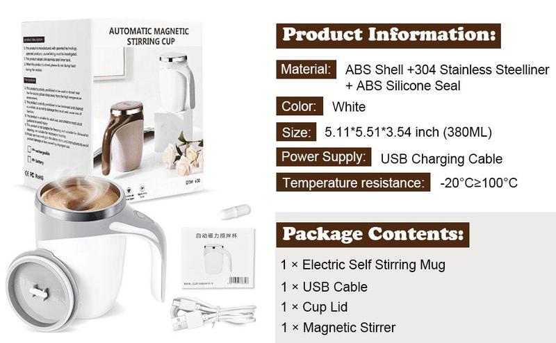 Zorara Self Stirring Coffee Mug, Automatic Magnetic Stirring Coffee Mug, USB Rechargeable Mixing Cup, Electric Self Mixing Mug, Rechargeable Stirring Cup, Suitable For Coffee Powder, Milk, Tea, Cocoa Zorara Self Stirring Coffee Mug, Automatic Magnetic Stirring Coffee Mug, USB Rechargeable Mixing Cup, Electric Self Mixing Mug, Rechargeable Stirring Cup, Suitable For Coffee Powder, Milk, Tea, Cocoa