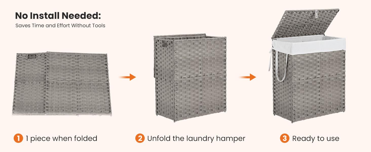 Laundry Hamper-Large Capacity Clothes Basket with Lid, 23.8 Gallon (90L), Foldable Design for Bedroom,Bathroom, and Laundry Room Laundry Hamper-Large Capacity Clothes Basket with Lid, 23.8 Gallon (90L), Foldable Design for Bedroom,Bathroom, and Laundry Room