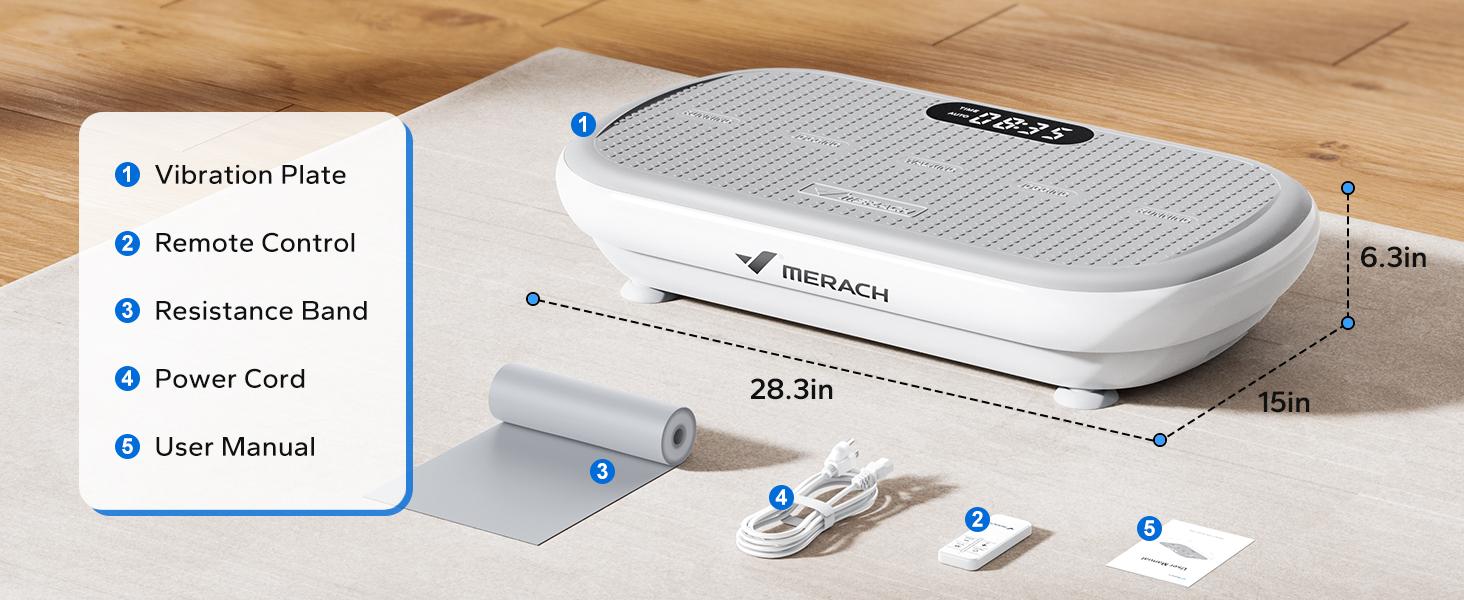 【Live Link only】Merach High-Power Vibration Plate Exercise Machine 440lbs Weight Capacity Bluetooth Remote Control 4 Workout Modes for Home Gym Fitness Equipment for Women