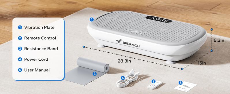 【Live Link only】Merach High-Power Vibration Plate Exercise Machine 440lbs Weight Capacity Bluetooth Remote Control 4 Workout Modes for Home Gym Fitness Equipment for Women