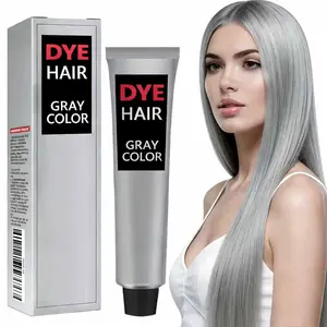 Silver Gray Hair Dye Cream, Natural Plant-Based Formula, Gentle Long-Lasting Hair Color for Women & Men, Suitable for All Hair Types