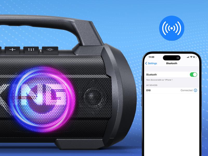 W-KING 120W Portable Bluetooth Speaker, IPX6 Waterproof Speakers Wireless Bluetooth 5.4, Loudest Speaker Bluetooth for Party, Outdoor, Pool, Beach, Large Boombox Speakers with Subwoofer/Deep Bass/DSP/Stereo Pairing/EQ/42H/Power Bank/AUX/TF