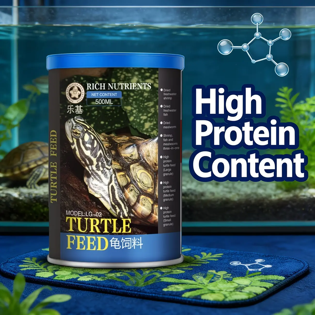 High-Protein Turtle Feed - Easy to Digest Small Pellets for All Turtles ...