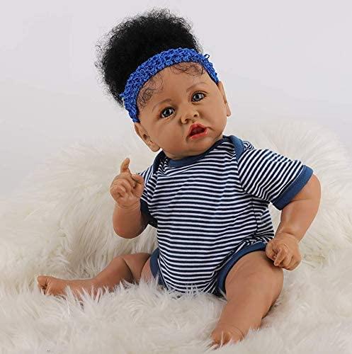 22 inches/55 cm, silicone doll girl, cute face, realistic reborn doll artist, true revival young girl doll, collection, festival, birthday, Halloween, perfect Christmas gift for children over 3 years old
