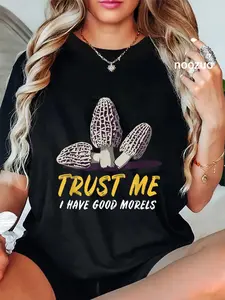 100% Cotton Morel Mushroom Hunting Foraging Hiking Womens & Mens Graphic T-Shirt