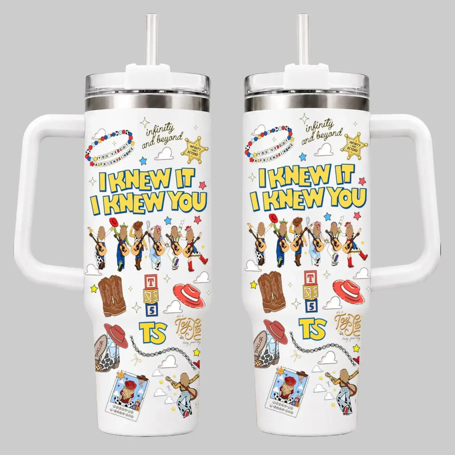 The Sip District. I Knew It Knew You Story Tumbler 20oz 40oz With Handle, Cloud Summer Beach Stainless Steels Travel Mug, Gift For Music Fan