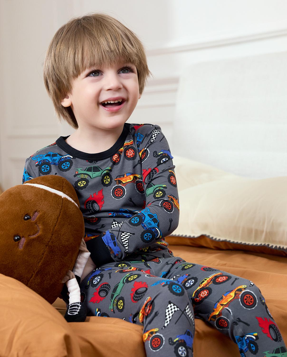 babee Reshinee Moisture-wicking Bamboo Pajama sets for Toddler Boys Girls,Temp-Sensing Babys Kids 2pcs Pjs,Long-Sleeve Snug Fit Sleepwear 12M-8Y Sets,Valentine's Day gift