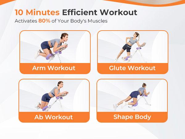 Adjustable Home Ab Machine - Foldable Trainer with Knee Support, LCD Monitor & Phone Holder. Supports 400 LBS