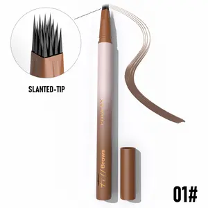 PHOFAY Microblade Eyebrow Pen - 4-Tip Waterproof Liquid Tattoo Brow Tint - Natural Hair-Like Strokes Eyebrow Pencil - Long Lasting Smudge-Proof Makeup