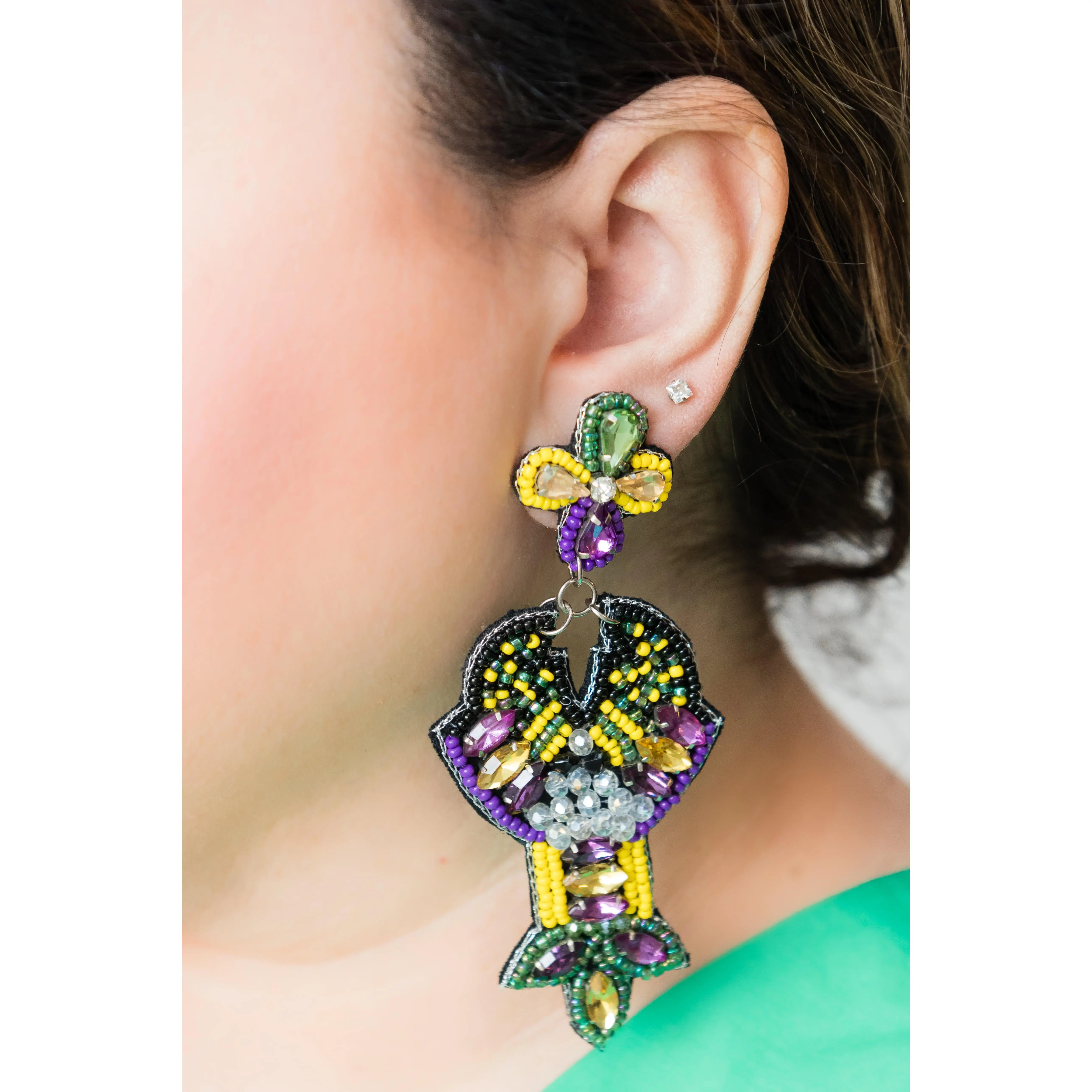 Celebrate Mardi Gras with these gorgeous crawfish earrings. These are perfect for parties, parades, or if you just need to feel extra and festive for the holiday! These are great for your little ones too!