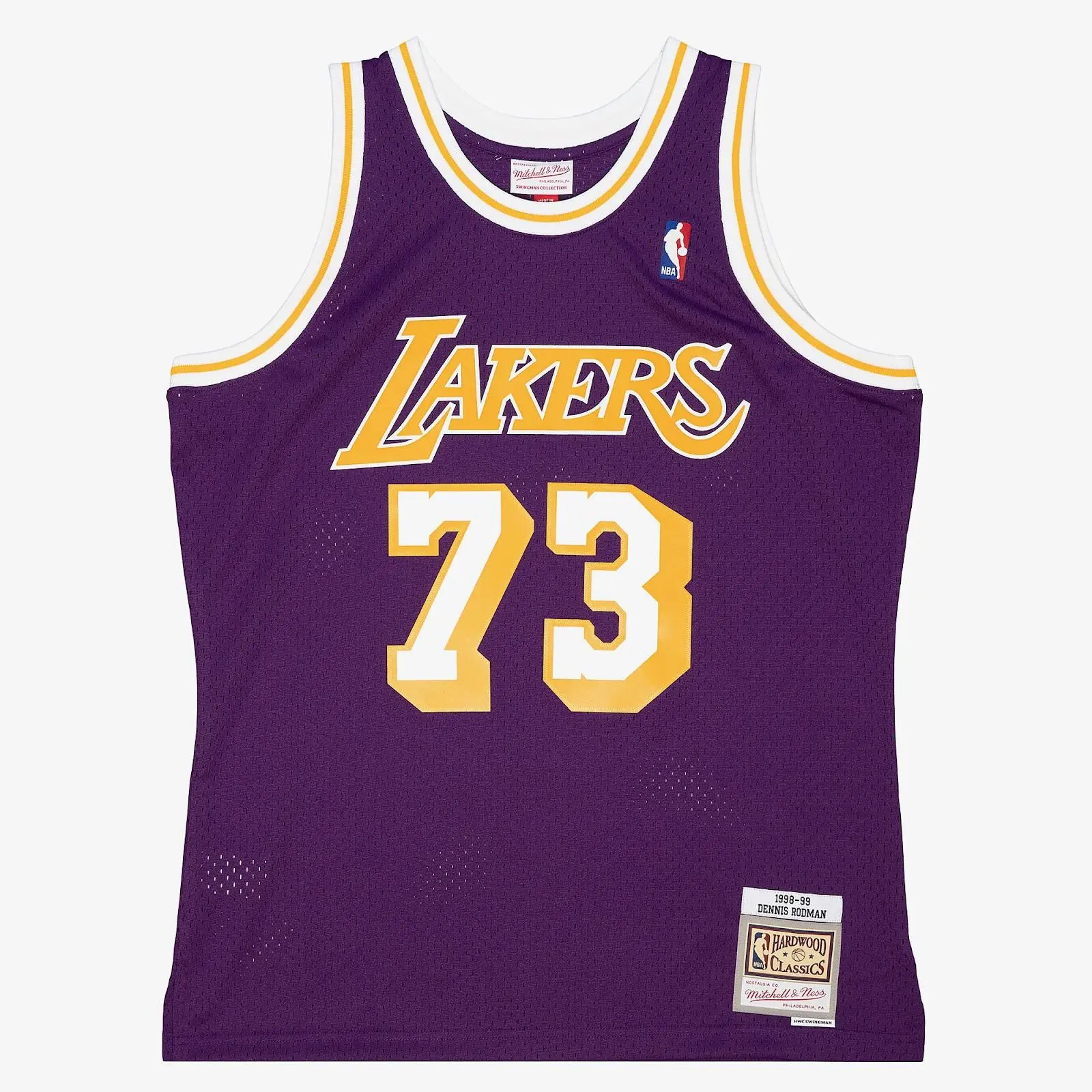 Mitchell & Ness Los Angeles Lakers Dennis Rodman 1998-99 Purple Swingman Player Jersey