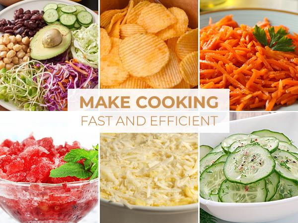 SUSTEAS Rotary Cheese Grater with 5 Replaceable Blades, 18/10 Stainless Steel, BPA Free, Easy to Clean & Disassemble, Beige Kitchen Vegetable Slicer Kitchen Gadgets Utensils