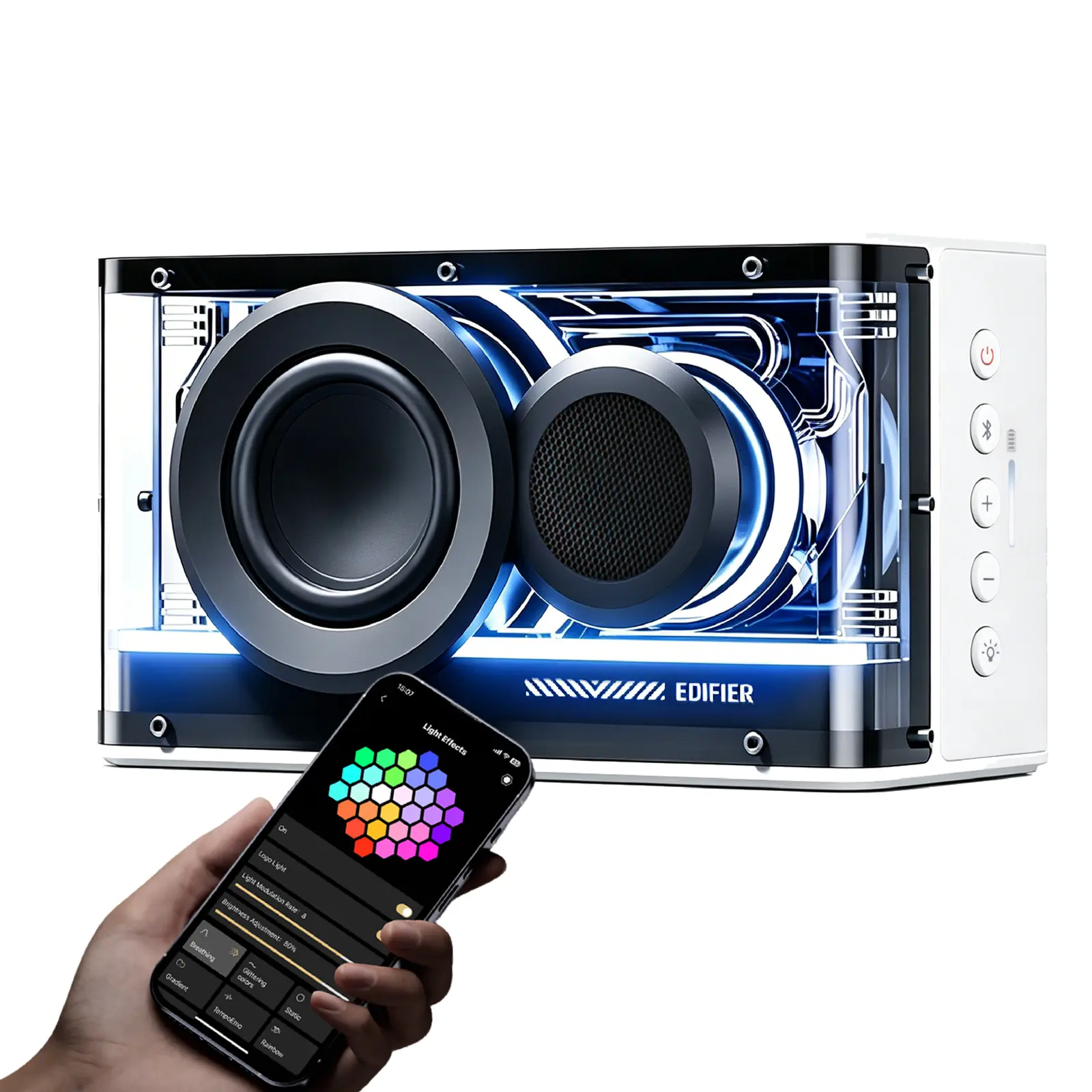 Edifier Desktop Bluetooth Speaker, 25W RGB Wireless Gaming Speaker, Hi-Res Audio via USB-C; 15hr battery; RGB light sync to music; Bluetooth 6.0 multipoint; app EQ & stereo