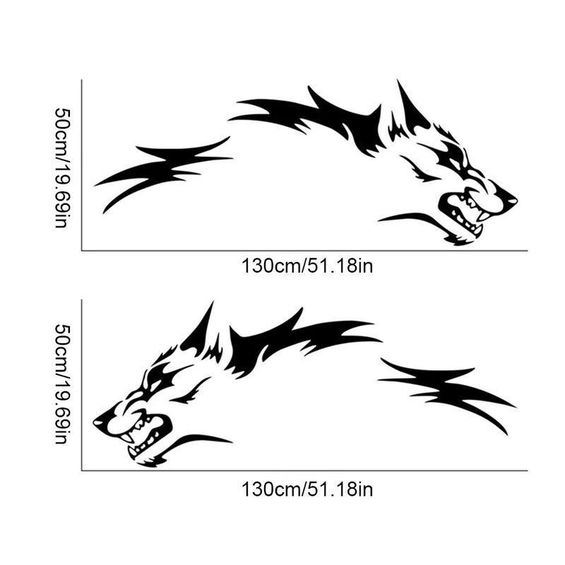 RAVOONY 2Pcs Wolf Car Sticker Decal for Car Body Side Stickers Auto Red-Eyed Wolf Totem Automotive Vinyl Truck Decal Bold Fierce Design Waterproof Universal Application Vehicle Exterior Decoration