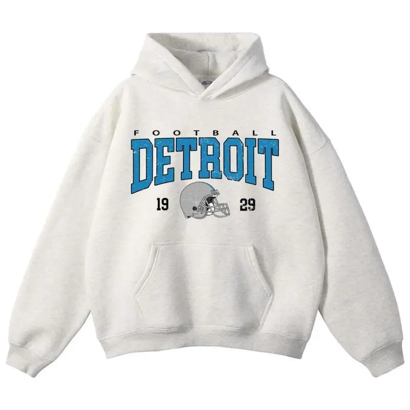 Vintage Detroit Football Crewneck Hoodie, Detroit Team Pullover Hoodie, Vintage Lion Hoodie, Lion Fan Apparel, Classic Detroit Fan Pullover, Detroit Football Supporter Gift, Detroit Football Long sleeve Hoodie