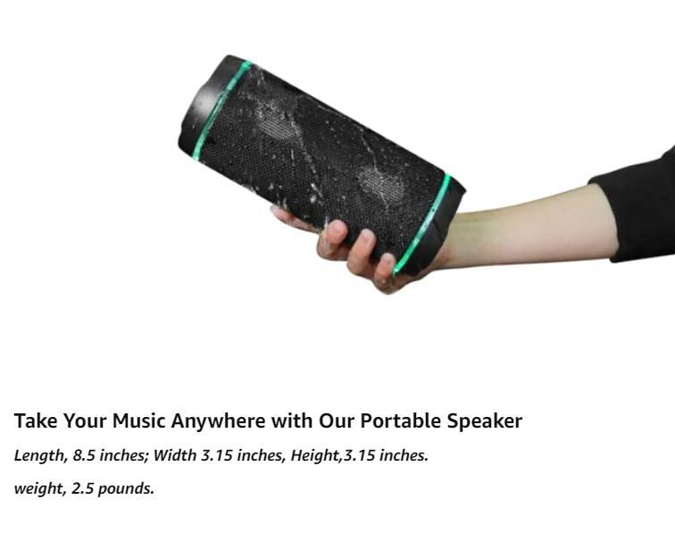 【EDUPLINK】Waterproof Portable Speaker Powerful 40W, Get Speaker Houlder for FREE Audio Smartphone