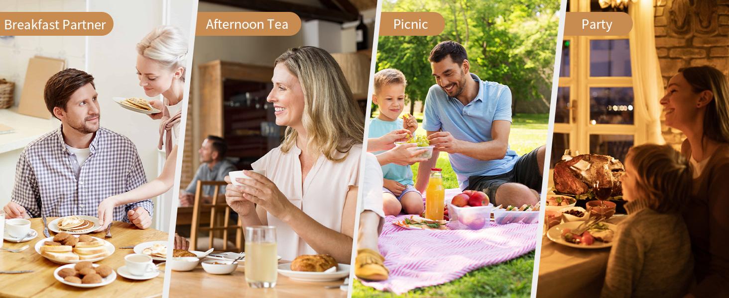 YASHE Double Waffle Maker 6 Inch 1400W Belgian Waffle Maker with Nonstick Plates, Temperature Knob & Cool-Touch Handles