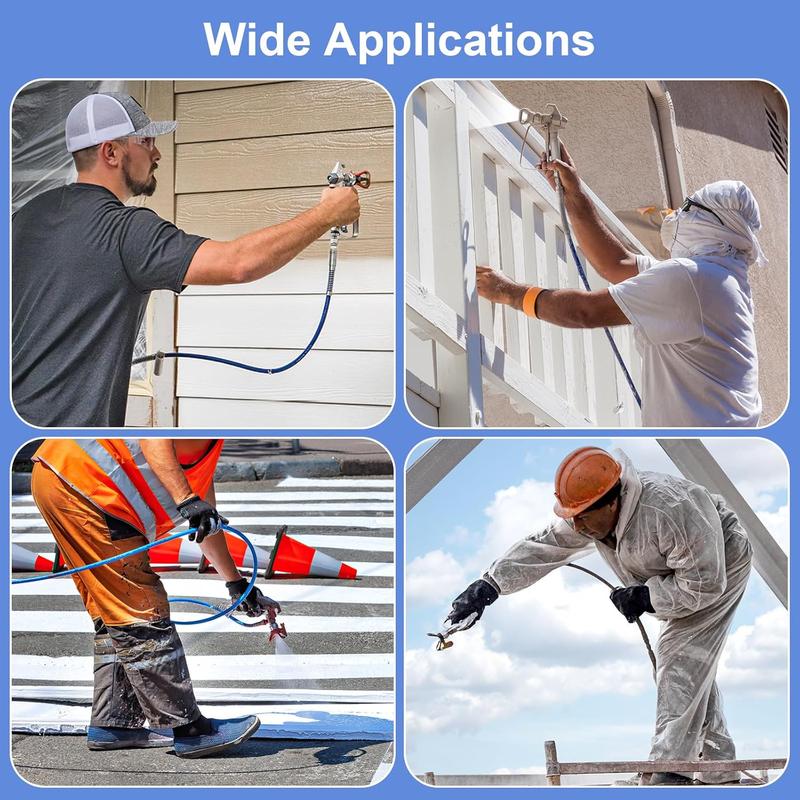 22Pcs Airless Paint Sprayer Gun Kit, 3600PSI Airless Spray Gun with 50Ft High Pressure Hose & 6Pcs Reversible Spray Tips & 4Pcs Extension Rod & 6Pcs Filters & Guide Tool & Nozzle Seat