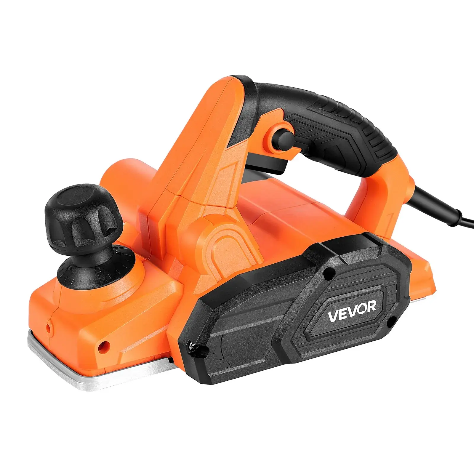 【summerfinds】VEVOR Electric Hand Planer, 3-1/4-Inch Cut Width, 7-Amp 16800 RPM Corded Power Handheld Planer for Wood, with Adjustable Cut Depth, 2 Blades, for Woodworking Wood Chamfer DIY Smooth Finish Carpentry