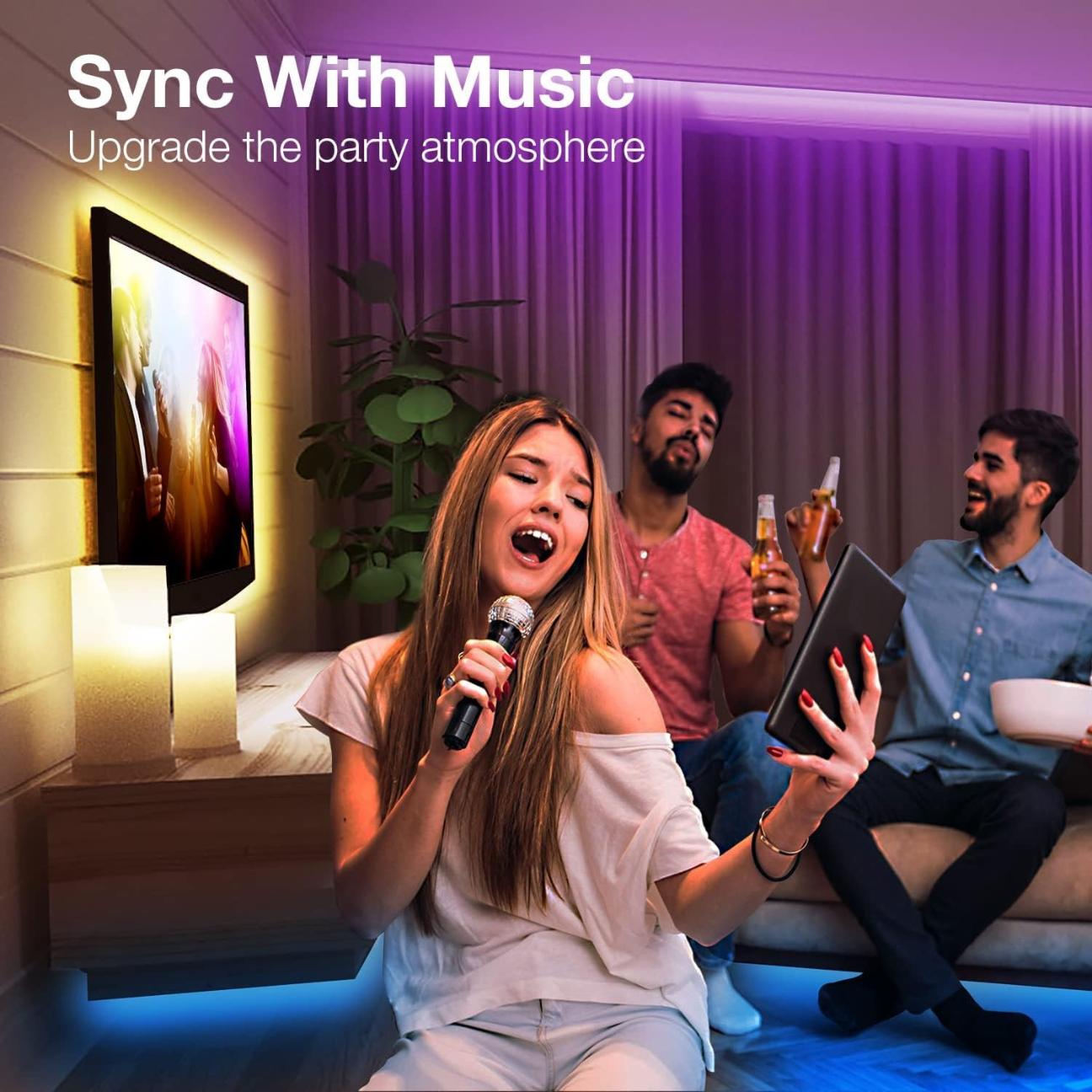 LED Strip Lights 100ft, Smart Lighting with App Remote Control, RGB LED Lights for Bedroom, Music Sync Color Changing for Room Home Decor Party LED Strip Lights 100ft, Smart Lighting with App Remote Control, RGB LED Lights for Bedroom, Music Sync Color Changing for Room Home Decor Party