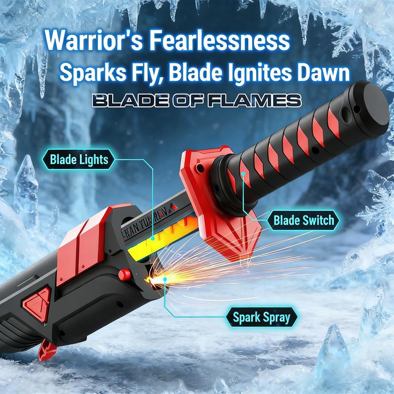 Boy's LED Lightsaber Toy Cyberpunk Katana - 23.6-inch Glowing Prop, Perfect for Roleplay, Carnival Parties & Festivals, RGB Lighting, Durable Collectible, In-Stock in the USA, Recommended Children's Birthday Gift fog eight-color streaming light effect