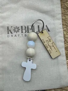 Sacred Moments Cross Keychain | Personalized Religious Favor, Baptism, First Communion & Confirmation Gift