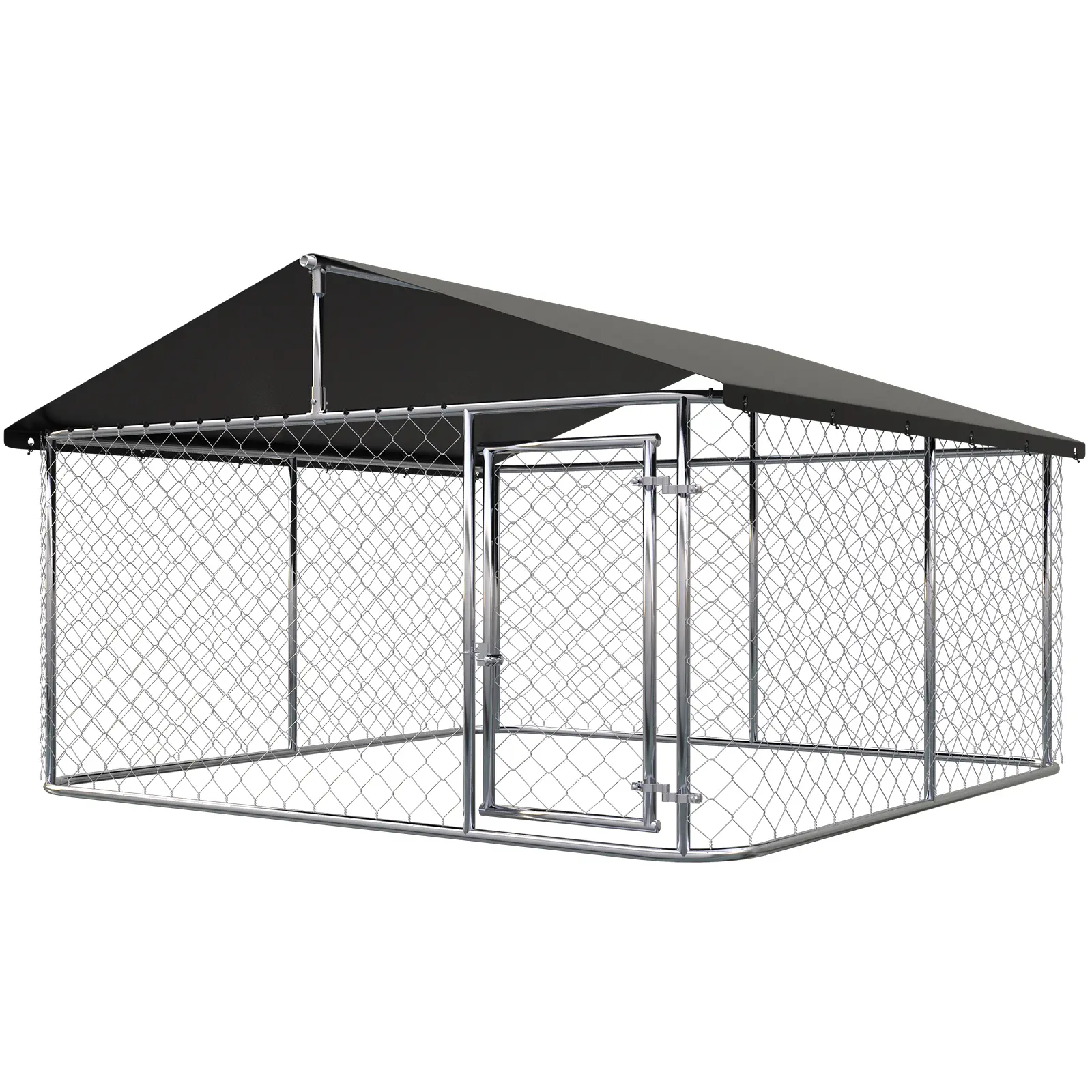 Petony Outdoor Dog Enclosure Heavy Duty Dog Kennel House Mesh Dog Big Cage Pet Kennel Steel Fence with Secure Lock