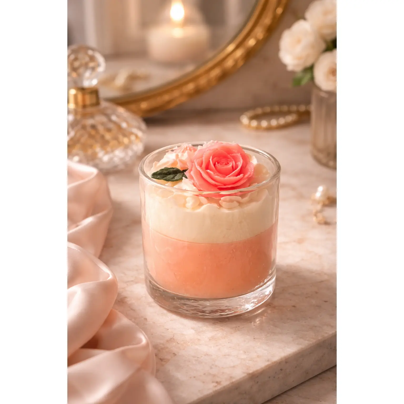 Rose Velvet Bloom Candle