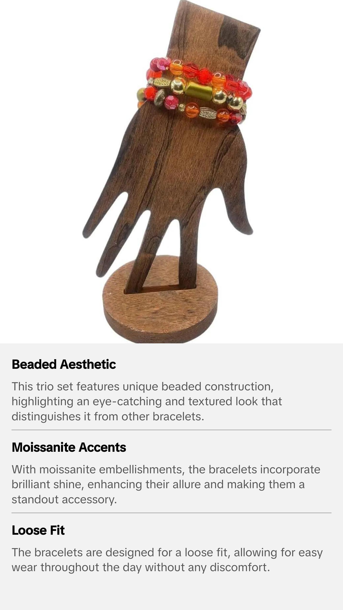 I Man’s Junky Trio (3pc ) Set Beaded Bracelet