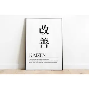 Kaizen Poster, Kaizen Minimalist Japanese Wall Art Quote Print Painting, Kaizen Japanese Quote Poster