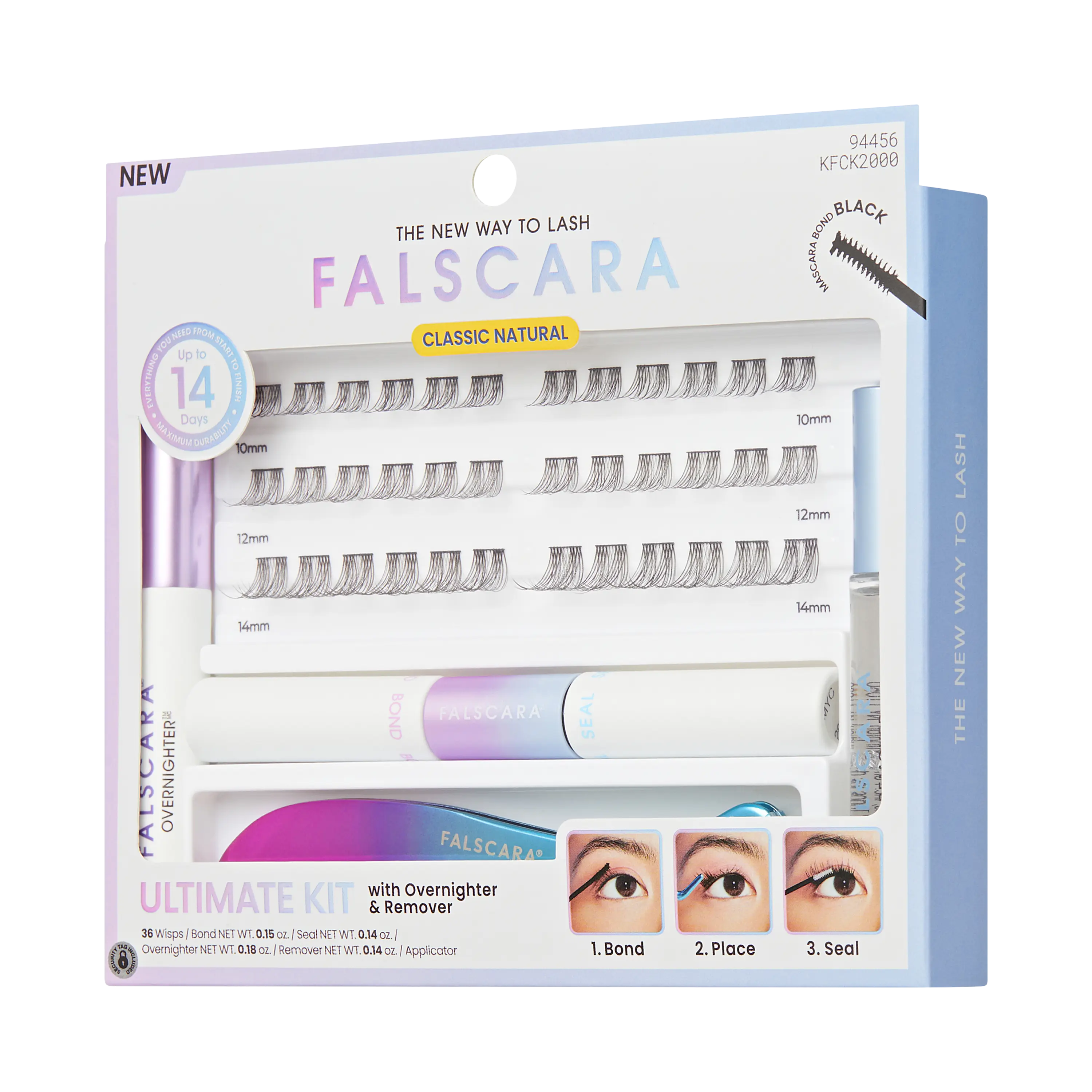 Falscara Classic Natural Special All Inclusive Ultimate Kit -Lengthening | DIY False Lash Extensions, Cluster Lash, Wispy Lashes, 36 Wisps, 10mm-14mm