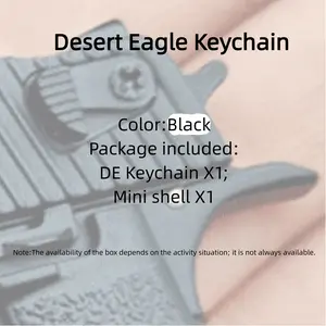 1:3 Scale Desert Eagle Keychain No Box Metal Keychain Fidget Toy Pistol Shape Keychain Toy