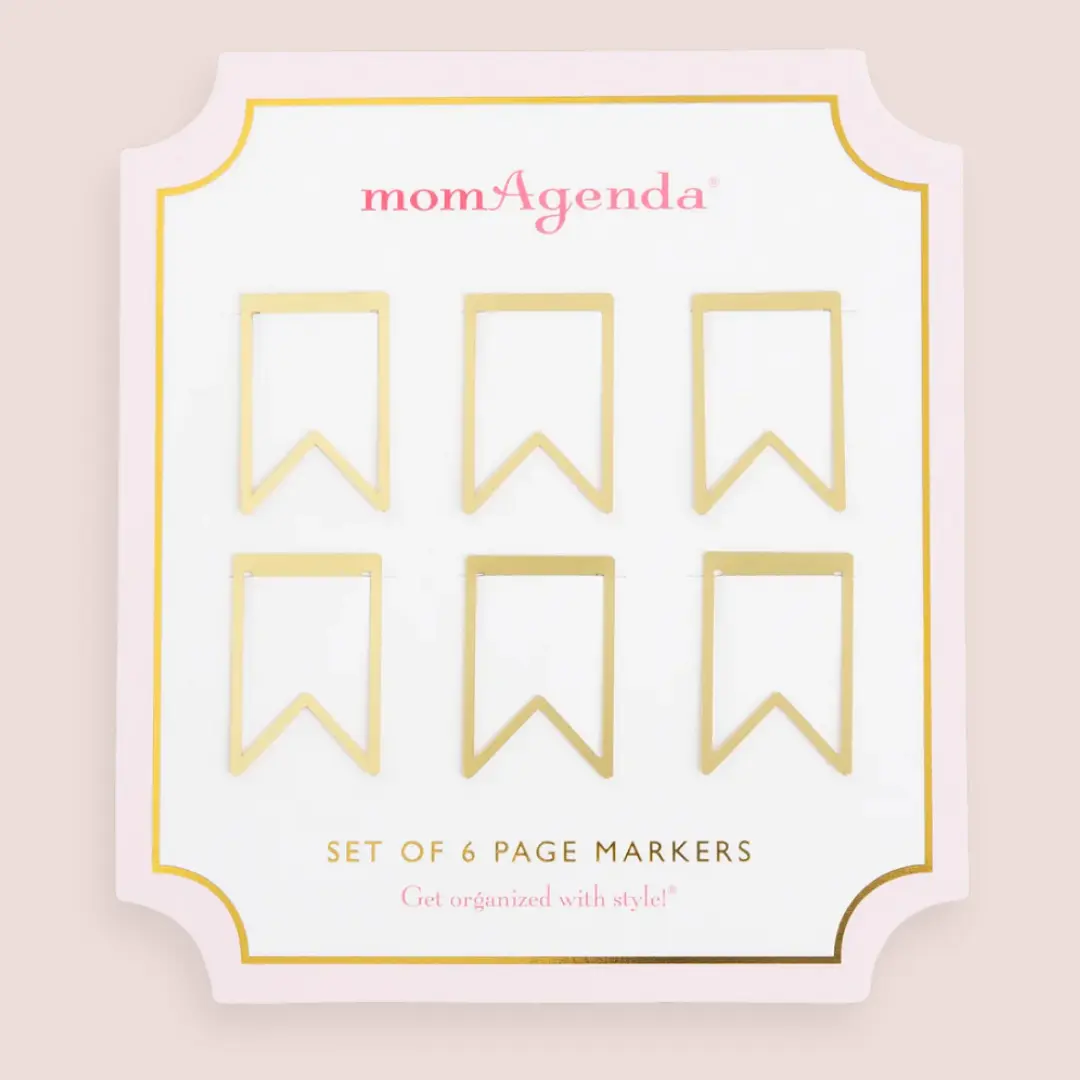 Gold Metal Page Markers Sticker Pack Reusable