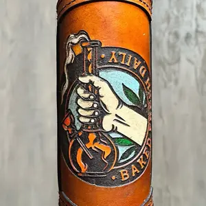 RipGrip-UV-Reactive Leather Wrap Accessory for Plant Toker’s Glass Piece