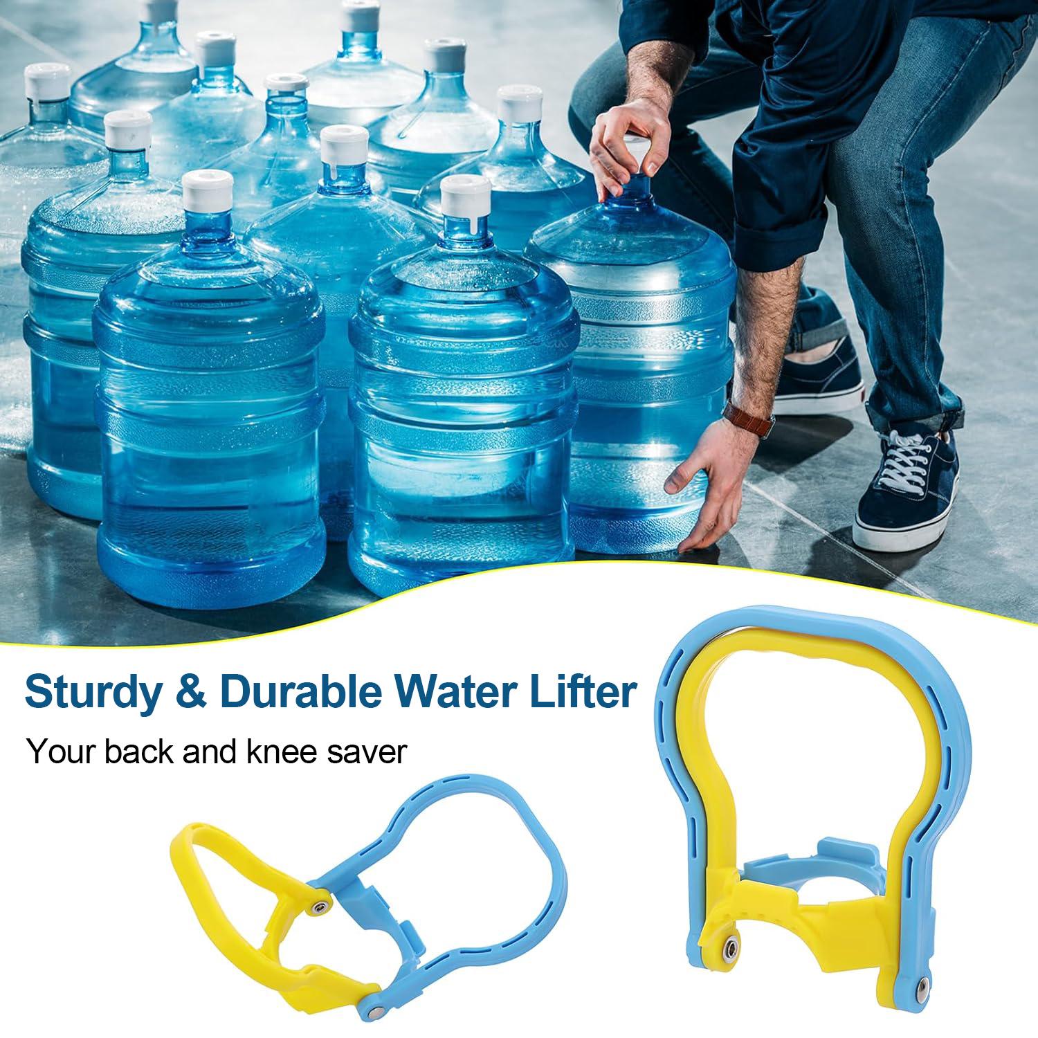 WCOLUE 2 Pack 5 Gallon Water Bottle Holder, Plastic Non-Slip Water Bottle Lift Handles, Energy Saving Water Jug Handle Drinking Water Bottles Handles, Ergonomic Grip Handle Carrier