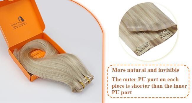 Full Shine Seamless Clip In Human Hair Extension Straight Hair 120g 8 Pcs Easy to Apply Natural Straight Remy Hairpiece