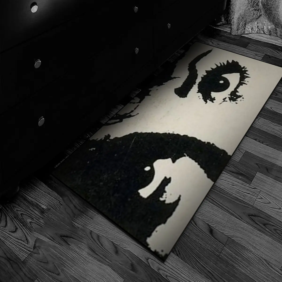 Cute Cartoon Eye Design Bedroom Rug, Soft Polyester Fiber, Foldable Indoor Floor Decor, Cartoon Pattern Rug