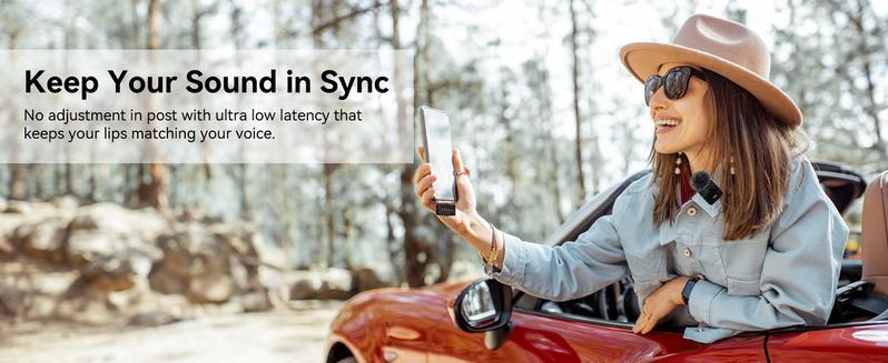 3 in 1 Microphone for iPhone/Android/Camera, 2-Pack Wireless Lavalier MicrophoneWireless Lavalier Microphone, 328ft Transmission, 18H Battery Life, Mini Microphone for Record Interview, Vlogs, YouTube, Tiktok Smartphone Audio