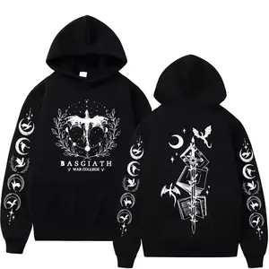 Basgiath War College Hoodie �C Fourth Wing Dragon Rider Graphic Pullover for Fantasy Book Lovers and Magical Streetwear Fans